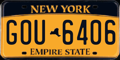NY license plate GOU6406