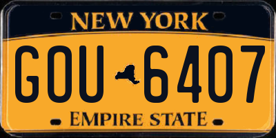 NY license plate GOU6407