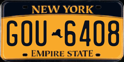 NY license plate GOU6408