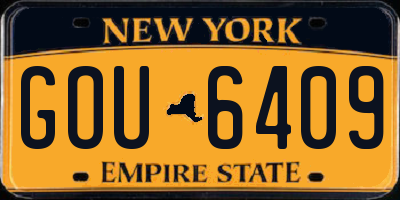 NY license plate GOU6409