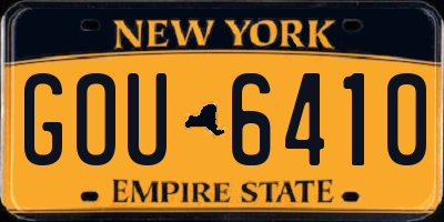 NY license plate GOU6410