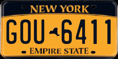 NY license plate GOU6411