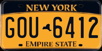 NY license plate GOU6412