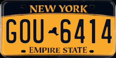NY license plate GOU6414