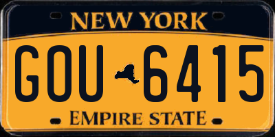 NY license plate GOU6415