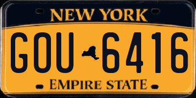 NY license plate GOU6416