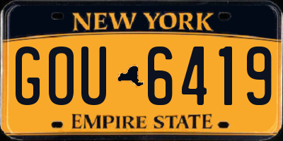 NY license plate GOU6419
