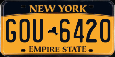 NY license plate GOU6420