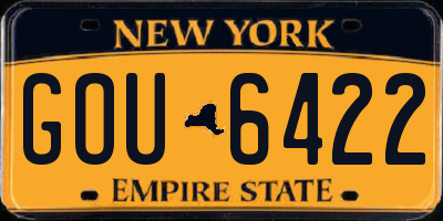 NY license plate GOU6422