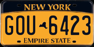 NY license plate GOU6423
