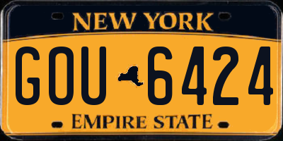 NY license plate GOU6424