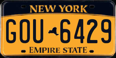 NY license plate GOU6429