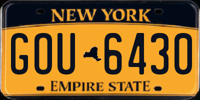 NY license plate GOU6430