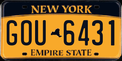 NY license plate GOU6431