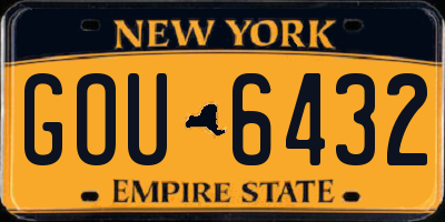 NY license plate GOU6432