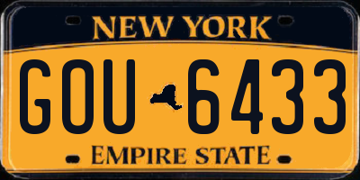 NY license plate GOU6433