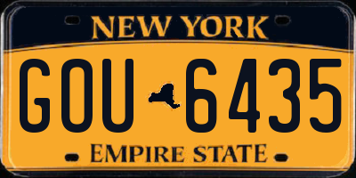NY license plate GOU6435