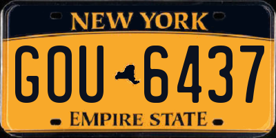 NY license plate GOU6437