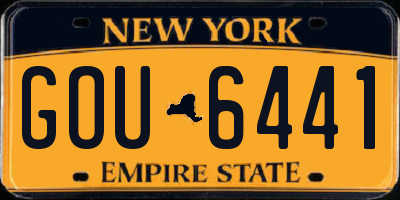 NY license plate GOU6441