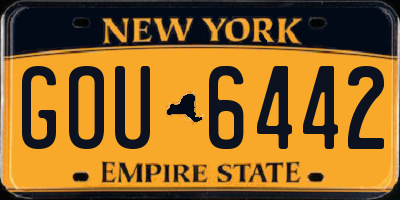 NY license plate GOU6442