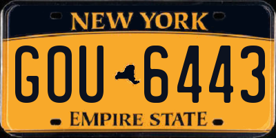 NY license plate GOU6443