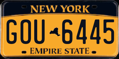NY license plate GOU6445