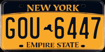 NY license plate GOU6447