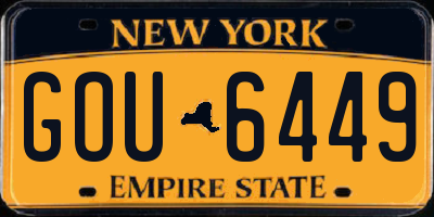 NY license plate GOU6449