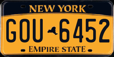 NY license plate GOU6452