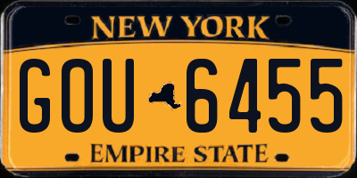 NY license plate GOU6455
