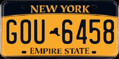 NY license plate GOU6458