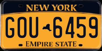 NY license plate GOU6459