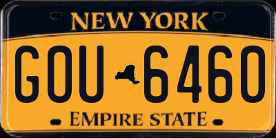 NY license plate GOU6460