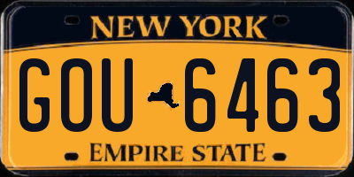 NY license plate GOU6463