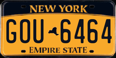 NY license plate GOU6464