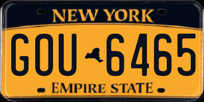 NY license plate GOU6465