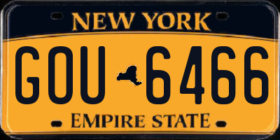 NY license plate GOU6466