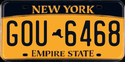NY license plate GOU6468