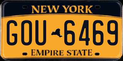 NY license plate GOU6469
