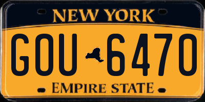 NY license plate GOU6470