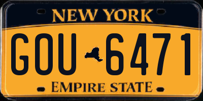 NY license plate GOU6471
