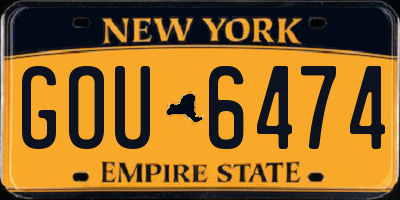 NY license plate GOU6474
