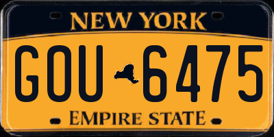 NY license plate GOU6475