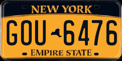 NY license plate GOU6476