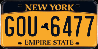 NY license plate GOU6477