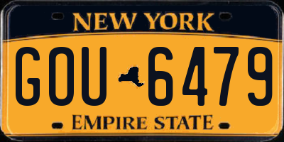 NY license plate GOU6479