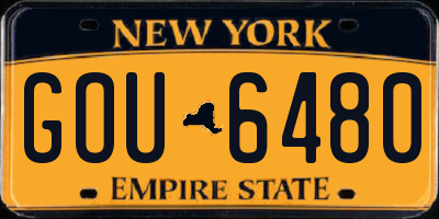 NY license plate GOU6480