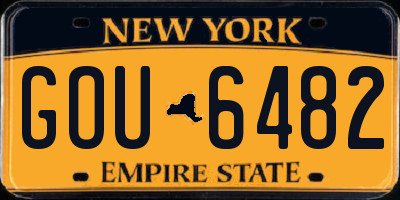 NY license plate GOU6482