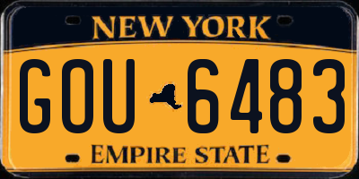 NY license plate GOU6483