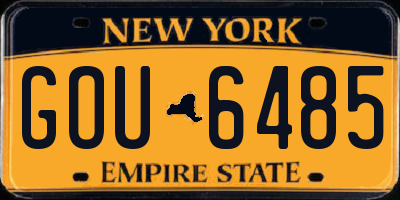 NY license plate GOU6485
